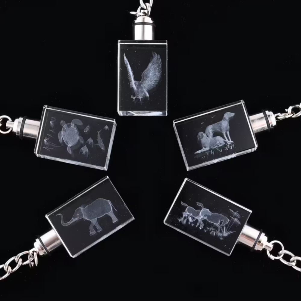 5 Piece Crystal LED Keychains (Rectangular) - Picture 5 of 13
